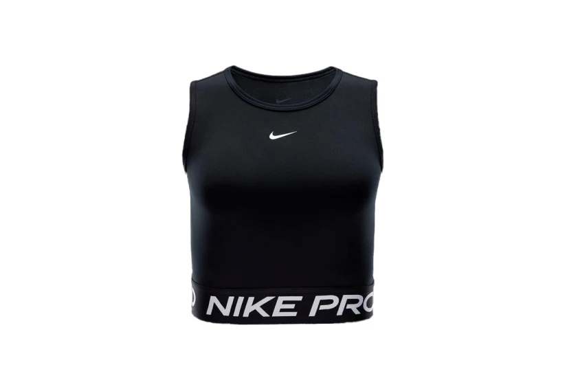Nike Pro Dri-FIT Γυναικεία Αμάνικη Crop Top Μπλούζα Μαύρη