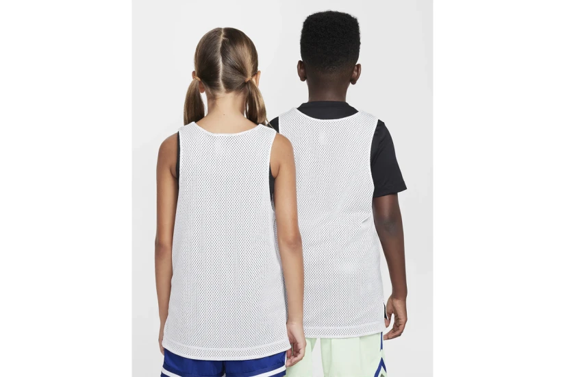 Nike Dri-Fit Παιδική Αμάνικη Μπλούζα Διπλής Όψης Λευκή, Μαύρη