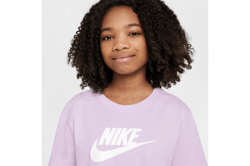 Nike Sportswear Παιδική Κοντομάνικη Crop Top Μπλούζα Λιλά