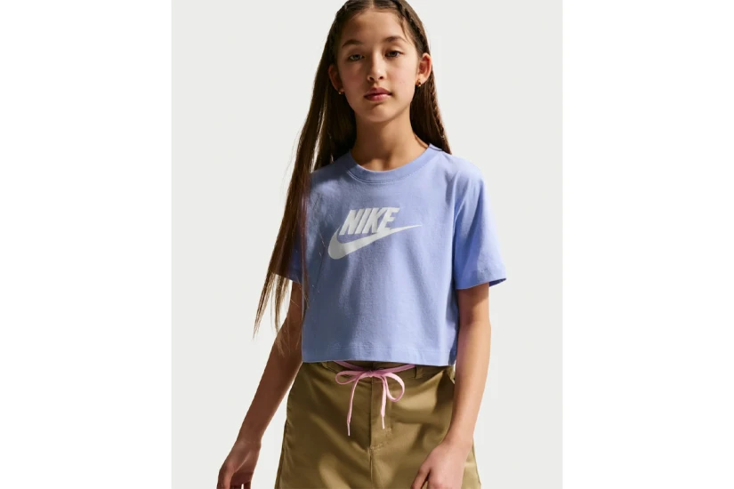 Nike Sportswear Παιδική Κοντομάνικη Crop Top Μπλούζα Λεβάντα