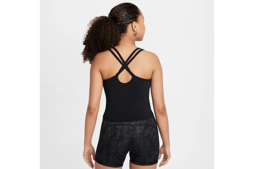 Nike One Fitted Dri-FIT Παιδική Αμάνικη Μπλούζα Μαύρη