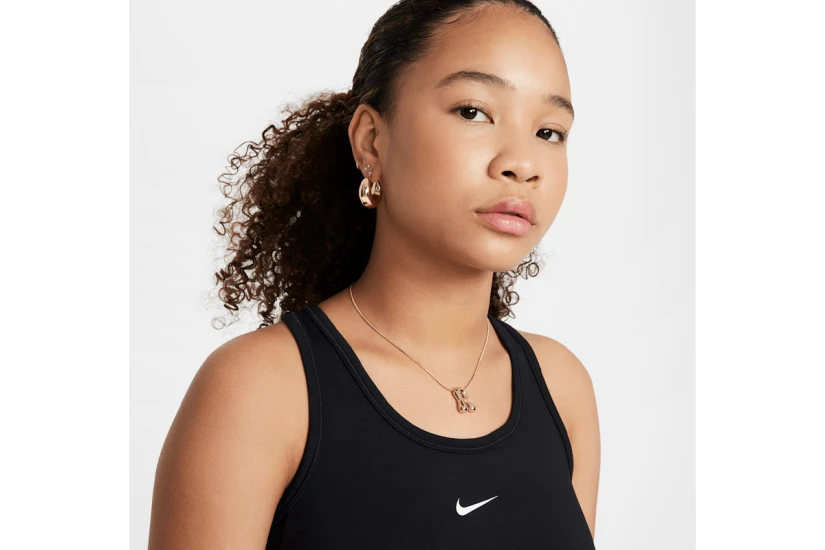 Nike One Fitted Dri-FIT Παιδική Αμάνικη Μπλούζα Μαύρη