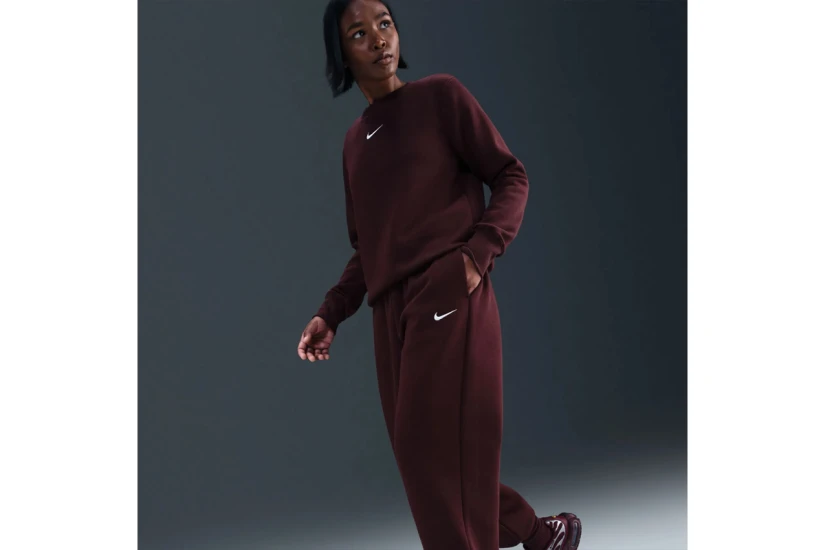 Nike Sportswear Phoenix Fleece Γυναικείο Παντελόνι Φόρμας Μπορντό