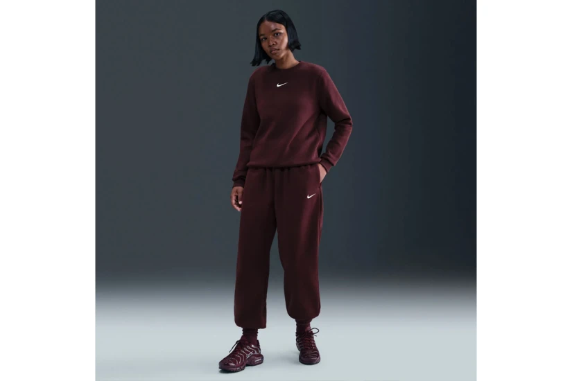 Nike Sportswear Phoenix Fleece Γυναικείο Παντελόνι Φόρμας Μπορντό