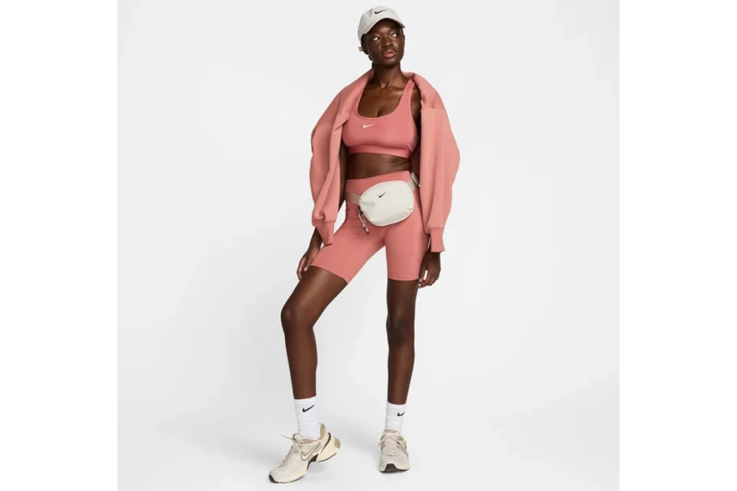 Nike One Dri-FIT Γυναικείο Ψηλόμεσο Κοντό Κολάν Σομόν