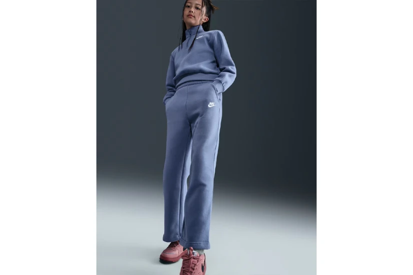 Nike Sportswear Club Fleece Wide-Leg Παιδικό Παντελόνι Φόρμας Ίντιγκο
