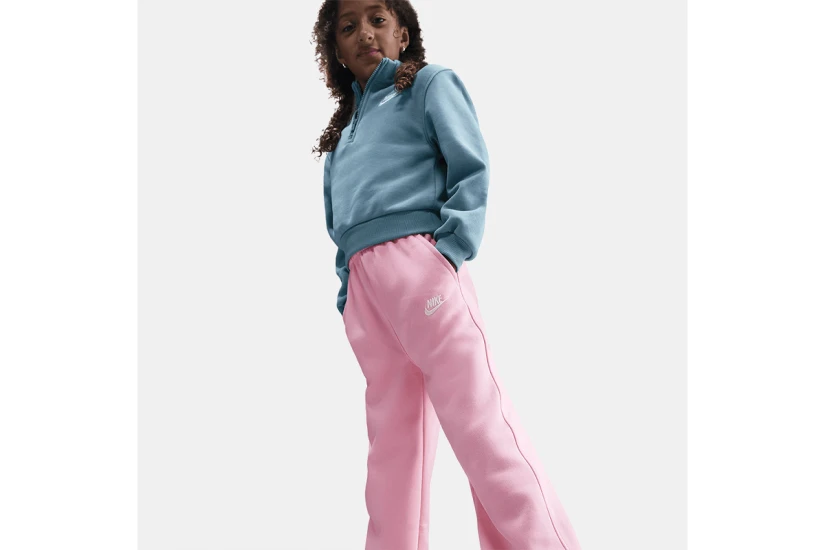 Nike Sportswear Club Fleece Wide-Leg Παιδικό Παντελόνι Φόρμας Ροζ