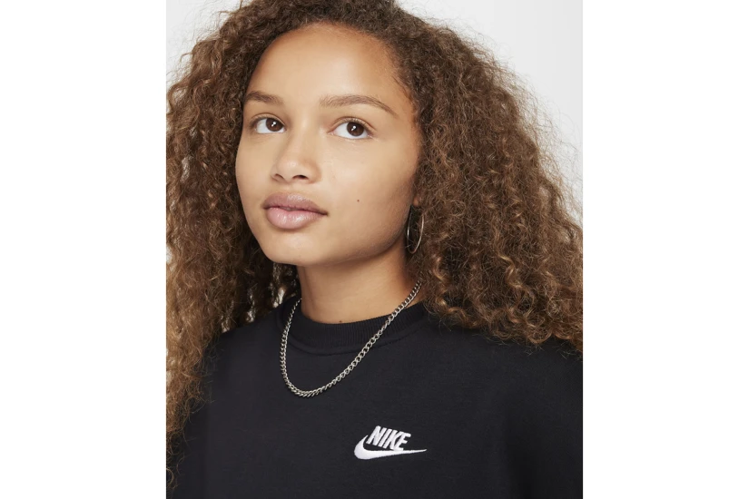 Nike Sportswear Club Fleece Boxy Παιδικό Φούτερ με Λαιμόκοψη Μαύρο