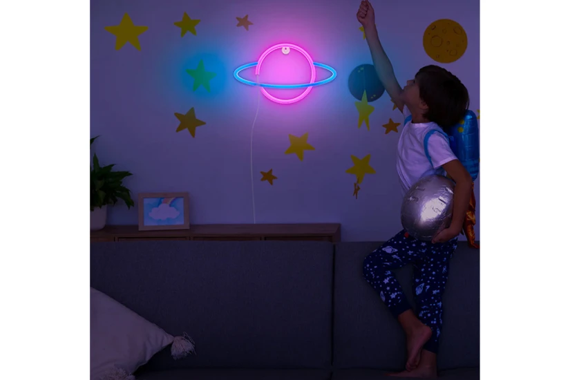 Ginga Neon Led Planet Saturn Φωτιστικό Τοίχου