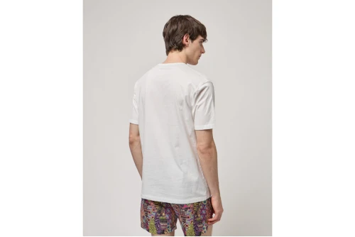 Gianni Lupo Patterened Chest Pocket T-Shirt Ανδρικό (GL658W WHITE)