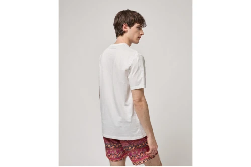 Gianni Lupo Patterened Chest Pocket T-Shirt Ανδρικό (GL666W WHITE)