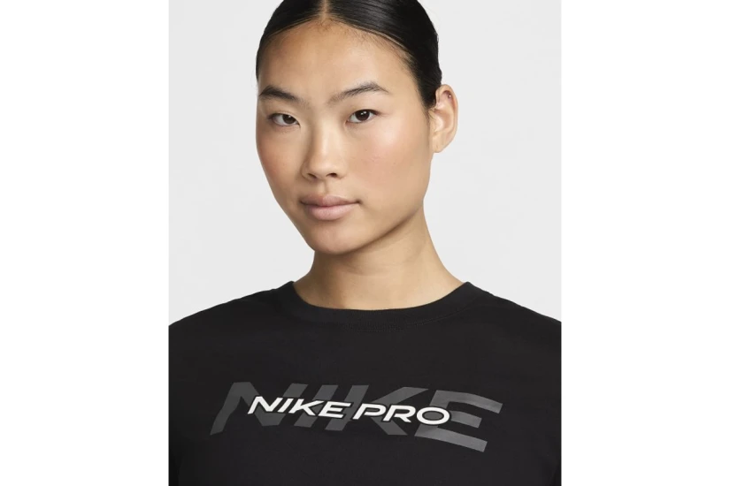 Nike Pro Dri-FIT Γυναικείο Κοντομάνικο Crop Top Μαύρο