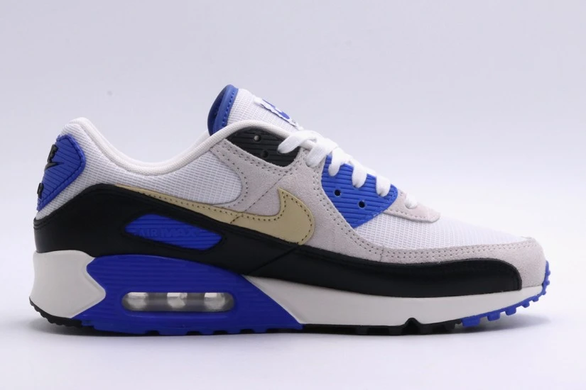 Nike Air Max 90 Premium Ανδρικά Sneakers Λευκά, Μαύρα, Ρουά