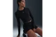 Nike Sportswear Chill Knit Γυναικείο Μακρυμάνικο Crop Top Μαύρο