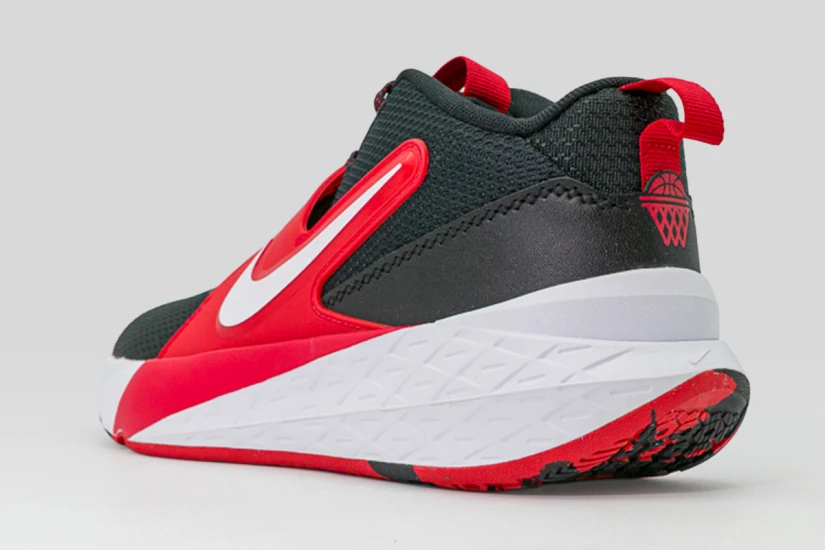 Nike Team Hustle D 12 Μπασκετικά Παπούτσια Μαύρα, Κόκκινα, Λευκά