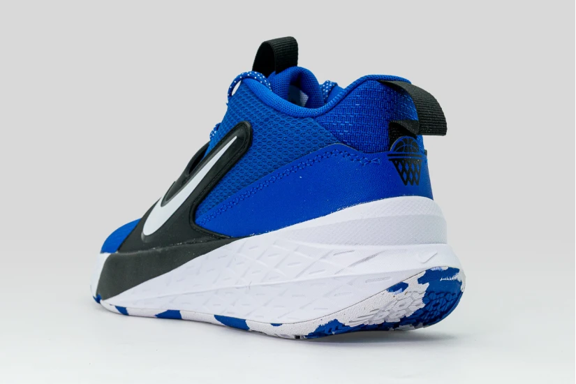 Nike Team Hustle D 12 Μπασκετικά Παπούτσια Ρουά, Μαύρα, Λευκά