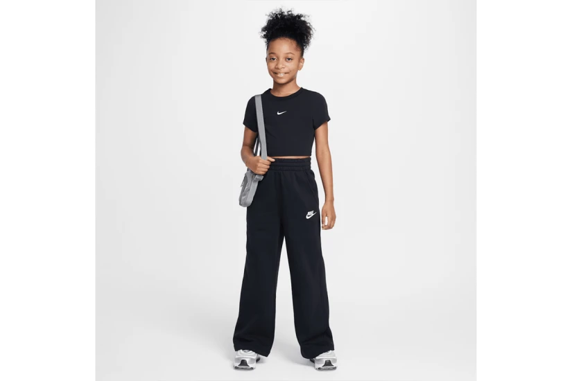 Nike Sportswear Παιδικό Κοντομάνικο Crop Top Μαύρο