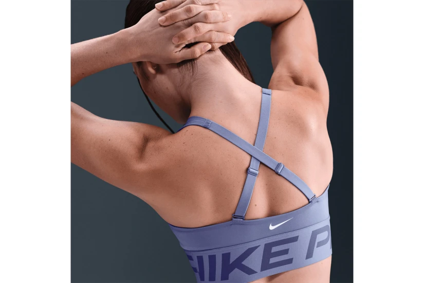 Nike Pro Indy Plunge Dri-FIT Γυναικείο Μπουστάκι Ίντιγκο, Μωβ