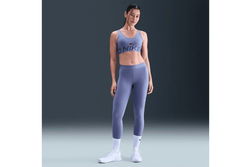 Nike Pro Indy Plunge Dri-FIT Γυναικείο Μπουστάκι Ίντιγκο, Μωβ