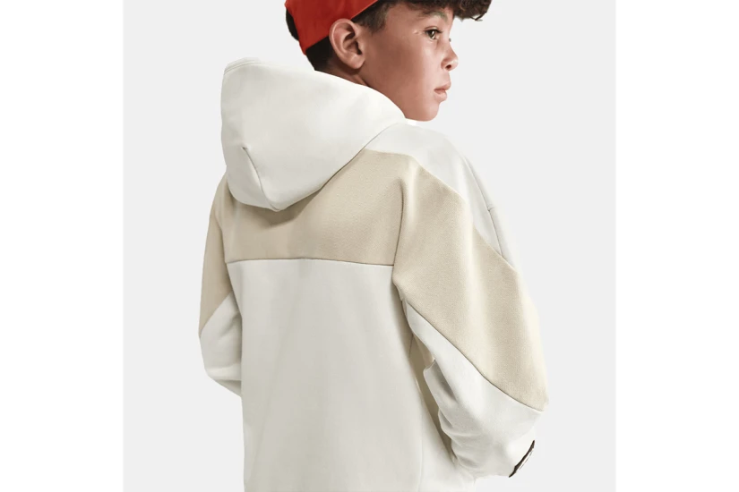 Nike Air Fleece Παιδικό Φούτερ με Κουκούλα Εκρού, Μπεζ, Μαύρο