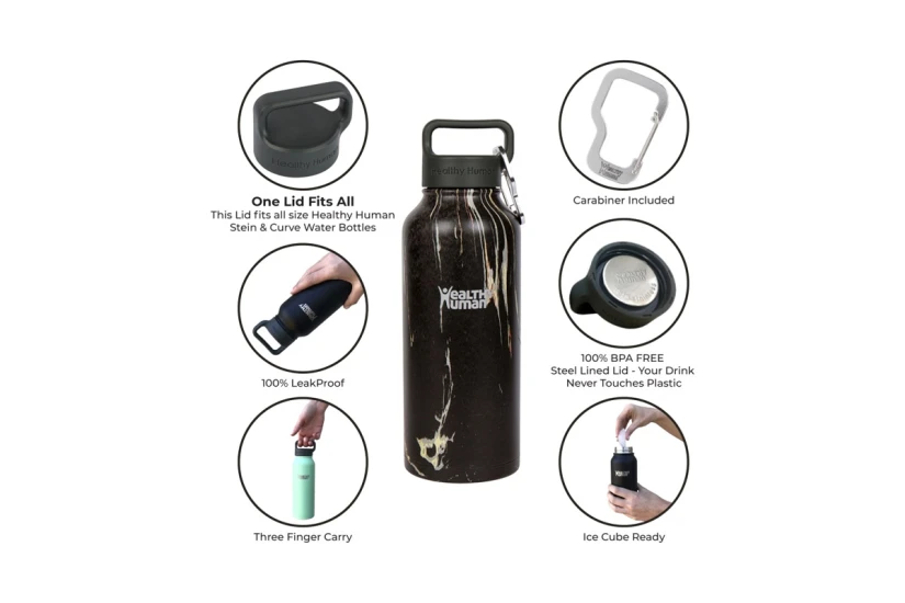 Healthy Human Stein Bottle  Μπουκάλι Θερμός 21Oz-621Ml (HH0013-PURE BLACK)