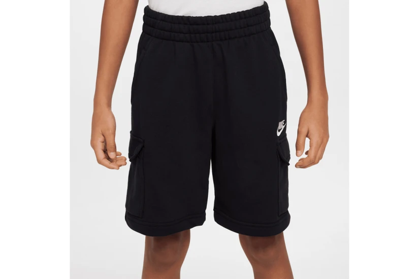 Nike Sportswear Club French Terry Cargo Αθλητική Βερμούδα Μαύρη