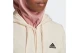 Adidas Linear French Terry Γυναικεία Ζακέτα με Κουκούλα Εκρού