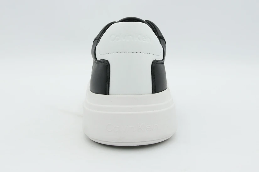 Calvin Klein Leather Ανδρικά Sneakers Μαύρα, Λευκά