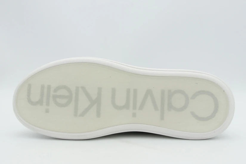 Calvin Klein Leather Ανδρικά Sneakers Μαύρα, Λευκά