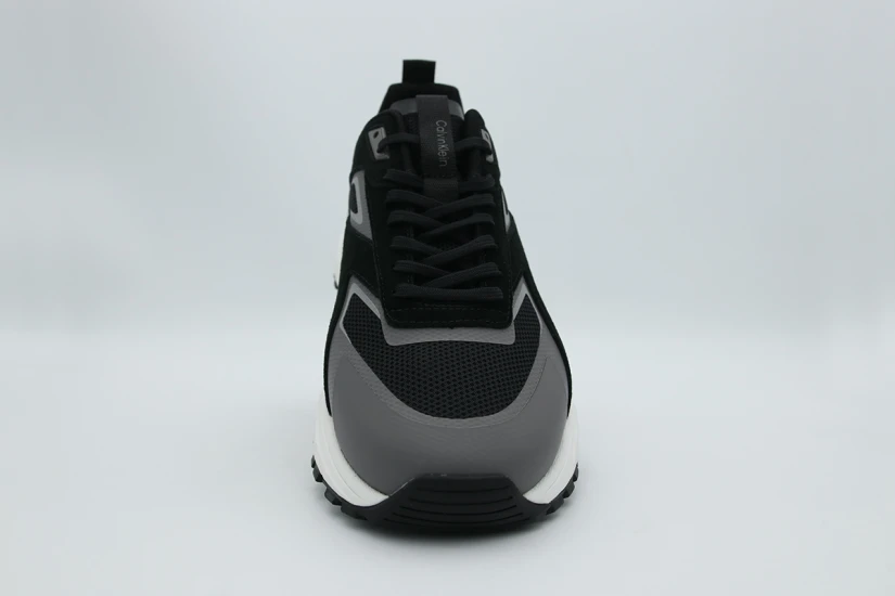 Calvin Klein Knit Mesh Runner Ανδρικά Sneakers Μαύρα, Γκρι Σκούρο, Λευκά