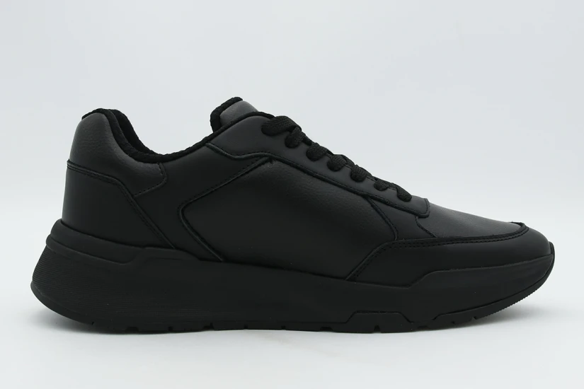 Calvin Klein Leather Chunky Dad Ανδρικά Sneakers Μαύρα