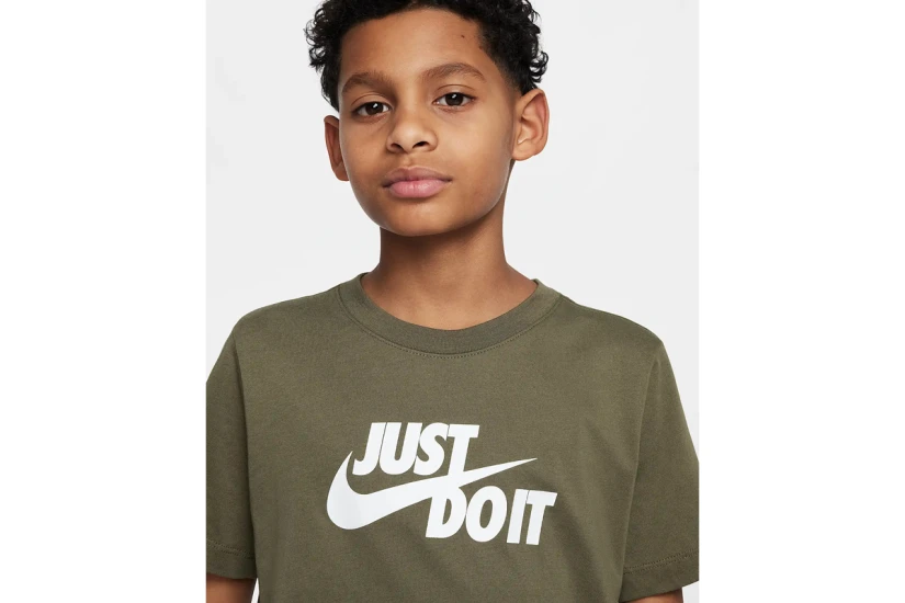 Nike Sportswear Παιδικό Κοντομάνικο T-Shirt Χακί, Λευκό