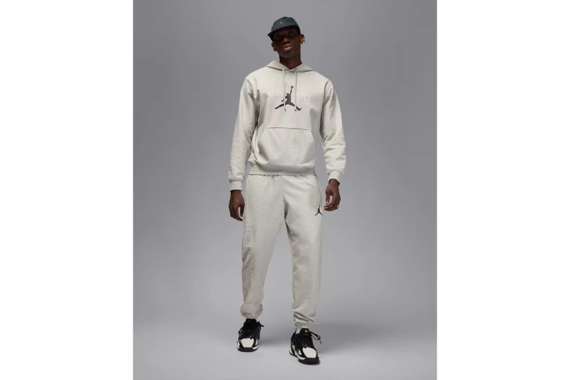 Jordan Sport Crossover Fleece Ανδρικό Φούτερ με Κουκούλα Γκρι