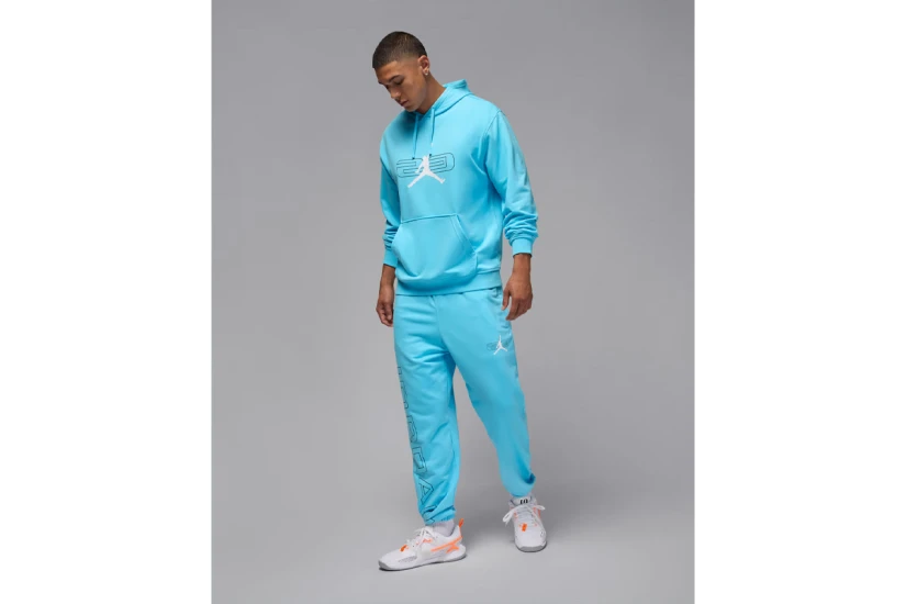 Jordan Sport Crossover Fleece Ανδρικό Φούτερ με Κουκούλα Γαλάζιο
