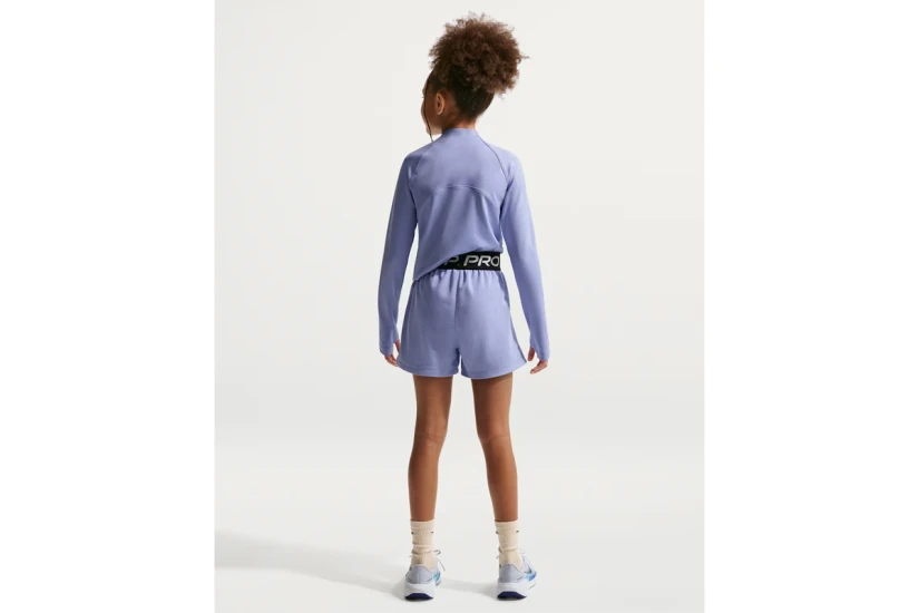 Nike Pro Fleece Dri-FIT Παιδικό Σορτς Λιλά, Μαύρο