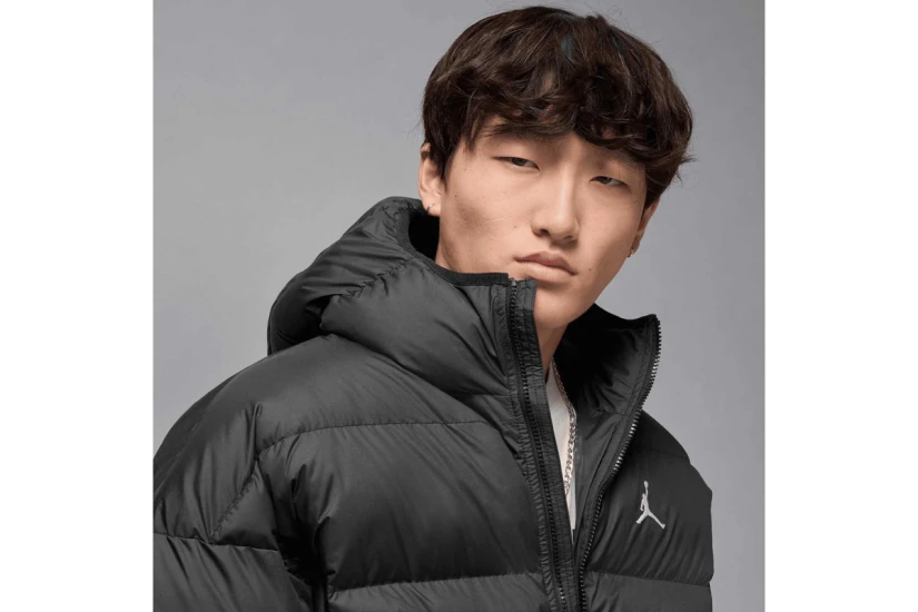 Jordan Brooklyn Therma-Fit Ανδρικό Μπουφάν Puffer με Κουκούλα Μαύρο