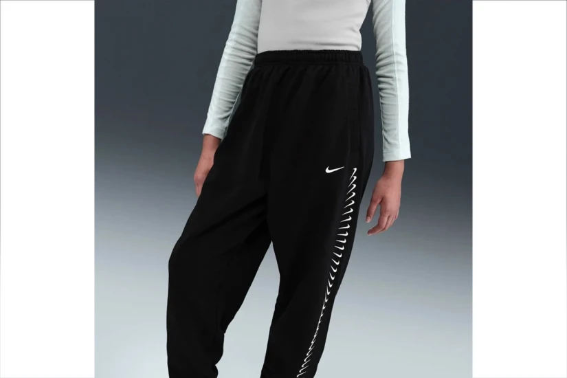 Nike Dri-FIT Fleece Παιδικό Παντελόνι Φόρμας Μαύρο, Λευκό