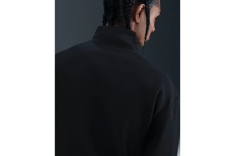 Nike Solo Swoosh Fleece Ανδρική Μακρυμάνικη Μπλούζα με Φερμουάρ Μαύρη