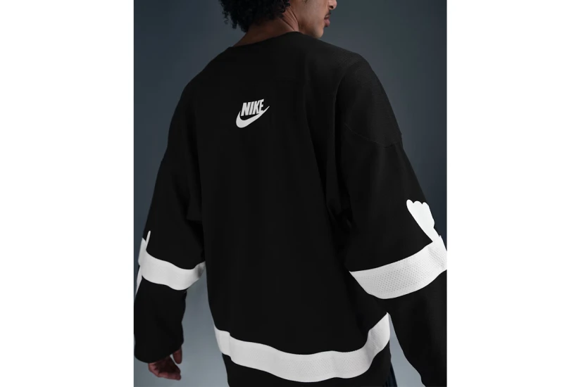 Nike Sportswear Club Hockey Jersey Ανδρική Μακρυμάνικη Μπλούζα Μαύρη, Λευκή