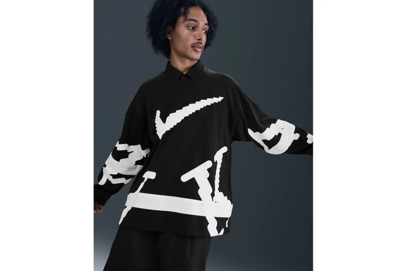 Nike Sportswear Club Hockey Jersey Ανδρική Μακρυμάνικη Μπλούζα Μαύρη, Λευκή