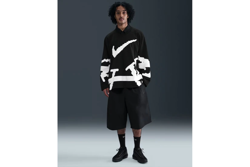 Nike Sportswear Club Hockey Jersey Ανδρική Μακρυμάνικη Μπλούζα Μαύρη, Λευκή