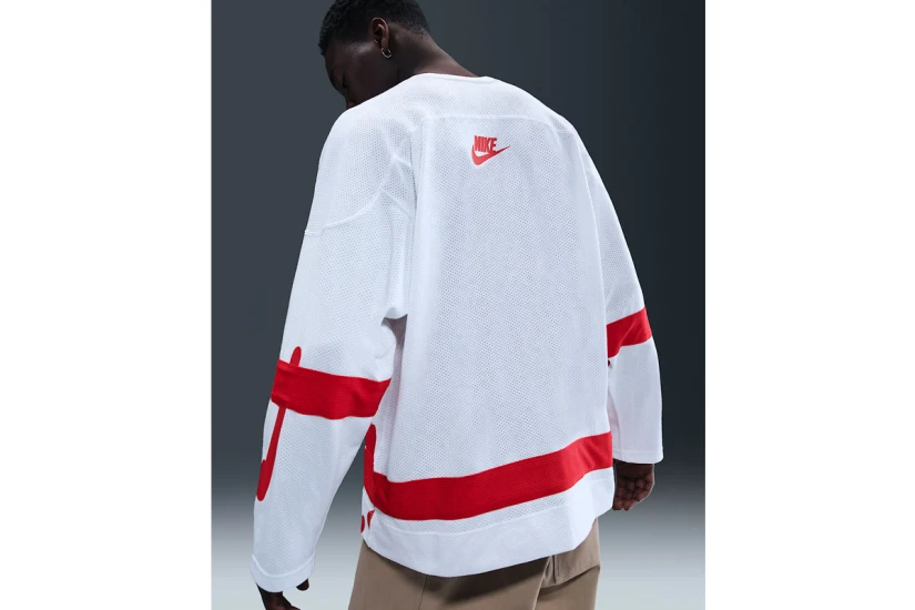 Nike Sportswear Club Hockey Jersey Ανδρική Μακρυμάνικη Μπλούζα Λευκή, Κόκκινη