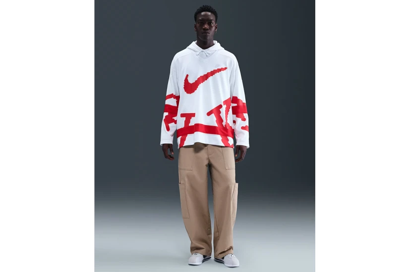 Nike Sportswear Club Hockey Jersey Ανδρική Μακρυμάνικη Μπλούζα Λευκή, Κόκκινη