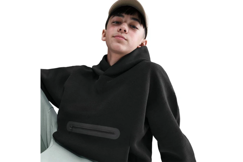 Nike Sportswear Tech Fleece Παιδικό Φούτερ με Κουκούλα Μαύρο