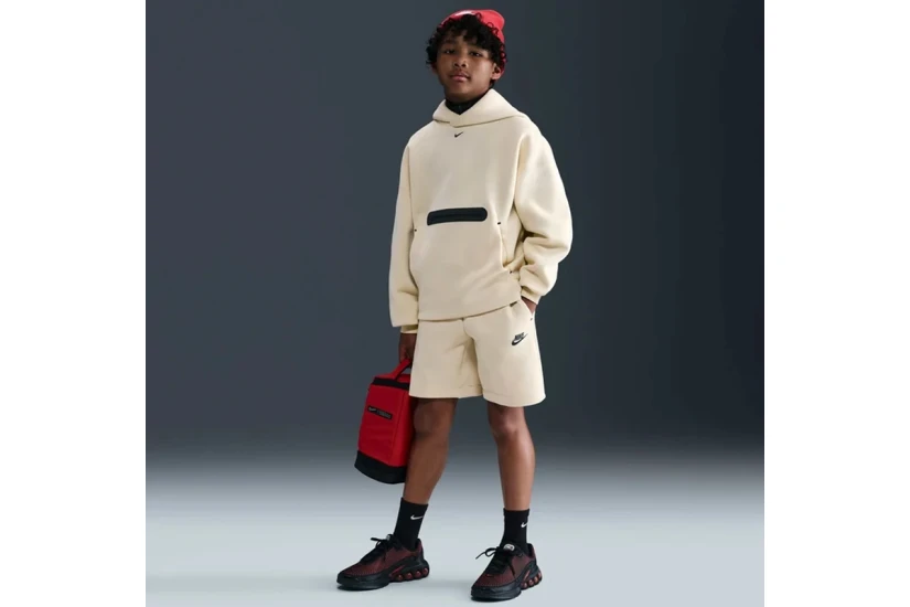 Nike Sportswear Tech Fleece Παιδικό Φούτερ με Κουκούλα Μπεζ