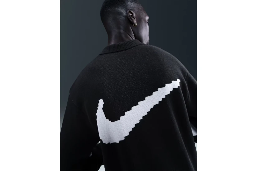 Nike Sportswear Club Rugby Ανδρικό Πουλόβερ Μαύρο, Λευκό
