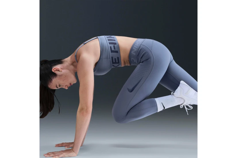 Nike Pro Mid-Rise Dri-FIT Γυναικείο Μακρύ Κολάν Μωβ