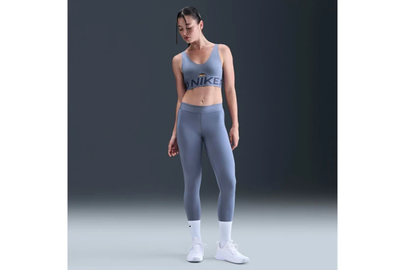 Nike Pro Mid-Rise Dri-FIT Γυναικείο Μακρύ Κολάν Μωβ
