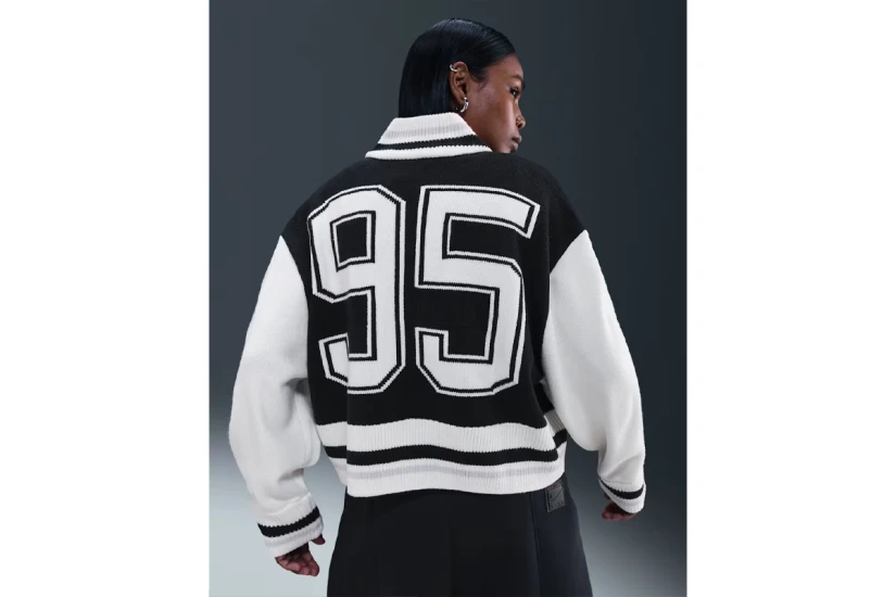 Nike Sportswear Knit Γυναικεία Πλεκτή Ζακέτα Λευκή, Μαύρη