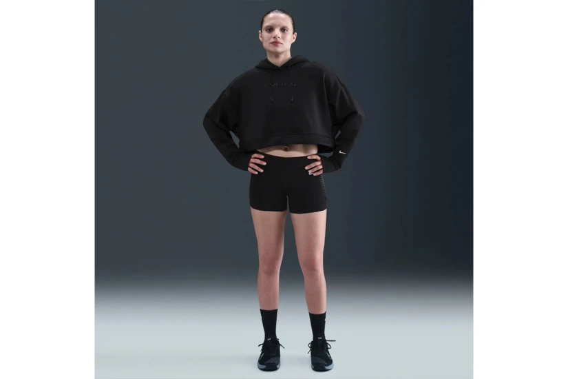 Nike Pro Therma-Fit Fleece Γυναικείο Φούτερ με Κουκούλα Μαύρο